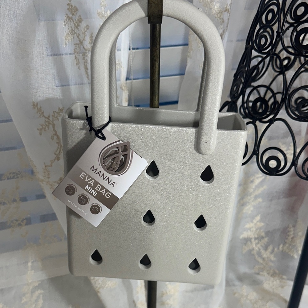 Manna Eva white tan iridescent waterproof mini bag